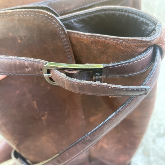 Vintage y2k Fendi bronze knee high strapy boots - Picture 7 of 9